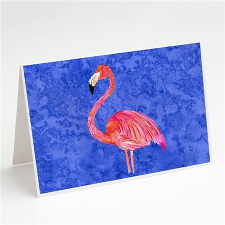 Carolines Treasures Carolines Treasures 8685GCA7P Pink Flamingo Greeting Cards & Envelopes - Pack of 8 8685GCA7P